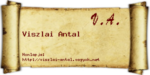 Viszlai Antal névjegykártya